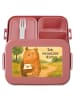 Mr. & Mrs. Panda Bentobox Bär Vermissen Design mit Spruch in Rot Pastell