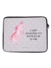 Mr. & Mrs. Panda Laptop Tasche Axolotl Tanzen mit Spruch in Grau Pastell