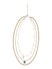 IZIA Women Multi-Chain Necklace in Gold Turquoise