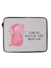 Mr. & Mrs. Panda Laptop Tasche Axolotl Hurra mit Spruch in Grau Pastell