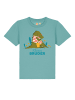 wat? Apparel T-Shirt Krokodil Kleiner Bruder in Teal Monstera