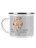 Mr. & Mrs. Panda Camping Emaille Tasse 5. Hochzeitstag Holzhochz... in Heather Grey