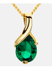 Diamant L'éternel Halskette mit Anhänger aus 375 Gelbgold mit Smaragd