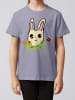 wat? Apparel T-Shirt Osterhase mit Blumen in Lavender