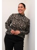 KAFFE curve Langarm-Bluse KCami Regular fit in Black/ElefantS. GraphicFlower