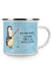 Mr. & Mrs. Panda Emaille Tasse Pinguin Angler mit Spruch in Eisblau