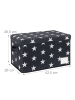 relaxdays Weihnachtskugel-Aufbewahrungsbox "Sterne" in Grau - (B)42,5 x (H)26,5 x (T)26 cm