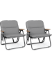 COSTWAY 2er Set Campingstuhl faltbar in Grau