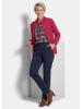 GOLDNER Kurzgröße:  Cardigan mit Zopfmuster in bordeaux