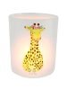 Mr. & Mrs. Panda Kerzenglas Giraffe Blumenkranz ohne Spruch in Transparent