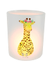 Mr. & Mrs. Panda Windlicht Giraffe Blumenkranz ohne Spruch in Transparent
