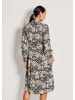 MADELEINE Druck-Damenkleid mit Knopfleiste in beige / schwarz / multicolor