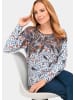 GOLDNER Druckpullover mit ornamentalem Druck in stein / gemustert