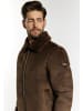 DreiMaster Herren Übergangsjacke Aus Fellimitat in Braun
