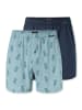Schiesser Boxer Boxershorts in dunkelblau, türkis