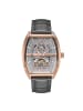 Heritor Masterson Halbskelett-Uhr mit Lederarmband in Rose Gold/Grey