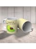 Mr. & Mrs. Panda Kindertasse Avocado Schwangerschaft mit Spruch in Gelb Pastell