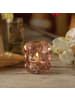 MARELIDA Teelichthalter BUBBLE Glas Windlicht H: 9cm in rosa