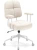 COSTWAY ergonomischer Drehstuhl mit Armlehnen & Rollen in Beige