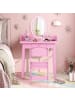 COSTWAY 2 in 1 Schminktisch Set mit LED in Rosa