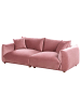 Beliani 3-Sitzer Sofa LUVOS in Rosa/Braun - (W) 220 x (H) 75 x (L) 104 cm