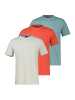 Lerros T-Shirt Basic in Hellgrau / rot / petrol