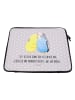 Mr. & Mrs. Panda Laptop Tasche Wellensittich Liebe mit Spruch in Grau Pastell