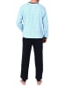 NORMANN Langarm Schlafanzug Pyjama Bündchen Alloverprint 126 101 90 514 in hellblau