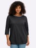 sheego 3/4-Arm-Shirt in schwarz