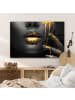 OnlyWow Acrylglasbild Gesicht gold schwarz