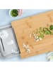 relaxdays Schneidebrett in Natur/ Silber - (B)45 x (H)8 x (T)30 cm