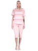 NORMANN Capri Schlafanzug kurzarm Pyjama in rosa