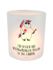Mr. & Mrs. Panda Kerze Einhorn Woodstock mit Spruch in Transparent