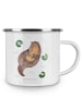 Mr. & Mrs. Panda Camping Emaille Tasse Otter Seerose ohne Spruch in Weiß