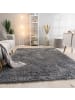 KADIMA DESIGN Hochflor Teppich Shaggy waschbar Unifarben Schlafzimmer in Grau