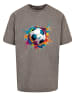 F4NT4STIC Oversize T-Shirt Bunte Fußball Grafik in Asphalt