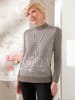 WITT WEIDEN Stehkragenpullover in taupe-ecru-gemustert