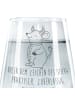 Mr. & Mrs. Panda Trinkglas Stier Astrologie mit Spruch in Transparent