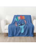 MTOnlinehandel Decke / Fleecedecke "Disney's Lilo & Stitch, Aloha" in Blau	