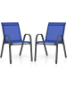 COSTWAY 2er Set Gartenstühle 56x70x84cm in Blau