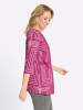 Sieh an! Long-Shirtjacke in magenta-ecru-bedruckt