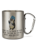 Mr. & Mrs. Panda Kaffeebecher Edelstahl Pinguin Duschen mit Spruch in Silber