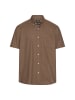Camel Active Kurzarmhemd aus Leinenmix in Schlammbraun