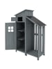 ABRIHOME Gerätehaus in Grau Tannenholz mit 2 Ablagen 124x46x174 cm