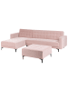 Beliani 3-tlg Schlafsofa ABERDEEN in Rosa/Schwarz