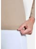 GOLDNER Baumwollpullover mit V-Ausschnitt in beige