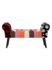 Mauro Ferretti Holzbank und mehrfarbiger Patchworkstoff, 102 x 31 x 54 cm
