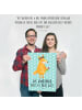 Mr. & Mrs. Panda Poster Fuchs Blumen mit Spruch in Türkis Pastell