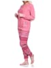 NORMANN Frottee Schlafanzug langarm Bündchen Hose gestreift - 75878 in altrose