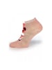 COFI 1453 Kurze Socken mit Fuchsmuster für Damen aus Baumwollmischung in Rosa